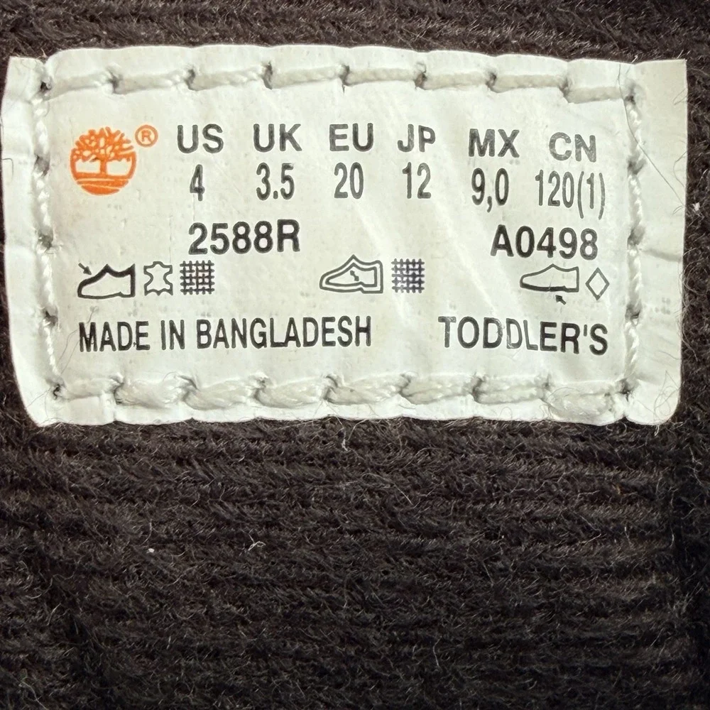 TIMBERLAND EARTHKEEPERS BOOTS HOOK‎ AND LOOP TODDLER Size 4 SHOES 2588R